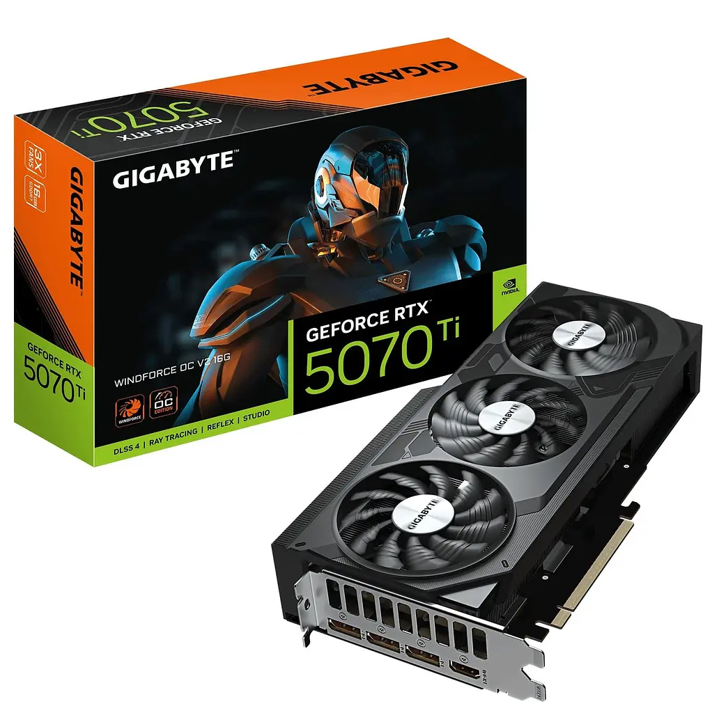 Відеокарта Gigabyte RTX 5070 Ti 16GB WINDFORCE OC V2 (GV-N507TWF3OCV2-16GD) (GDDR7, 256 bit, PCI-E v5.0 x16) - фото 10