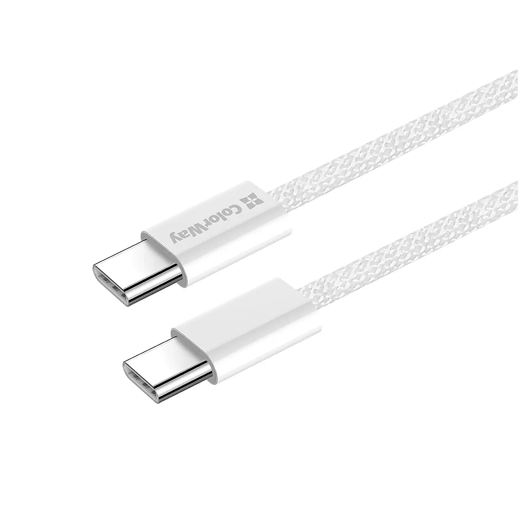 Дата кабель USB-C to USB-C 2.0m (braided cotton) (PD Fast Charging 60W) 3.0А grey ColorWay (CW-CBPDCC068-GR) - фото 6