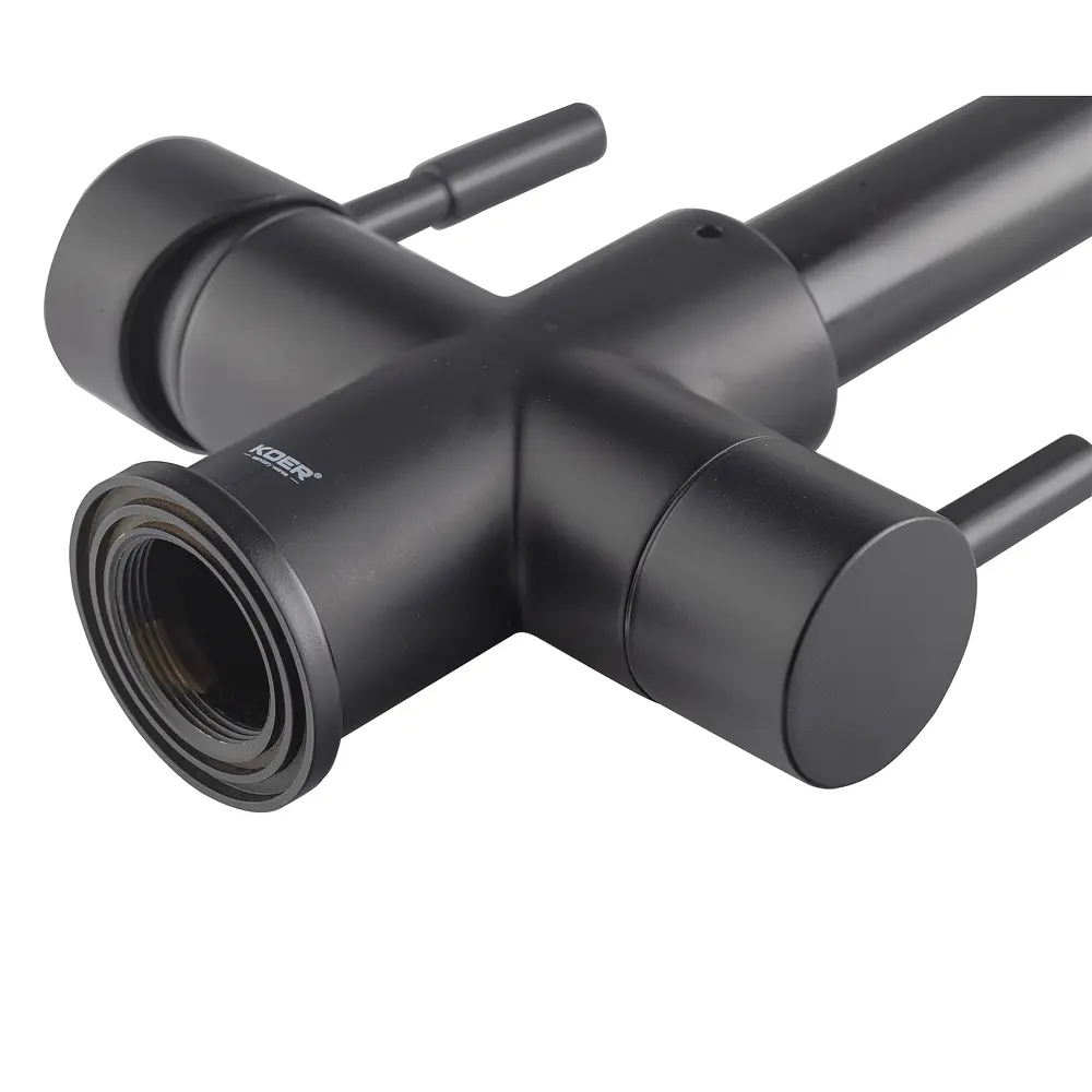 Смеситель для кухни на две воды с гибким изливом Koer KB-72025-05 KR5015 Черный матовый - фото 5