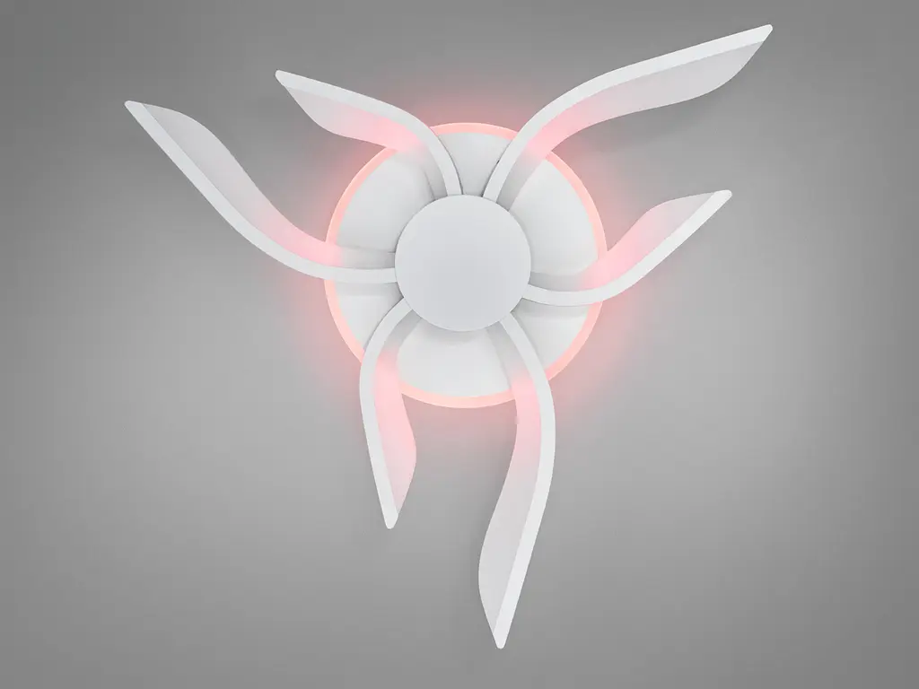 Интересная led люстра с пультом, диммером, подсветкой, 52W, белая - фото 2