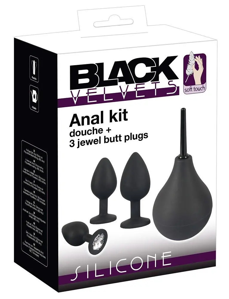 Набір для анальної стимуляції Orion Black Velvets Anal Kit 4 шт. (чорний) - фото 8
