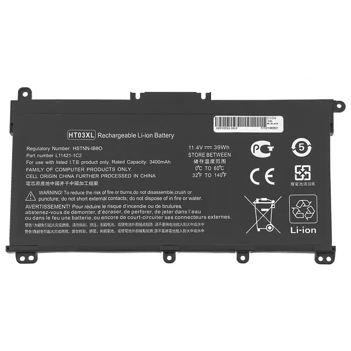 Батарея Hewlett Packard для ноутбука HP HT03XL (Pavilion 14-CE 15-DA 15-CW 17-CA series) 11.4V 3400mAh 39Wh Чорний - фото 2
