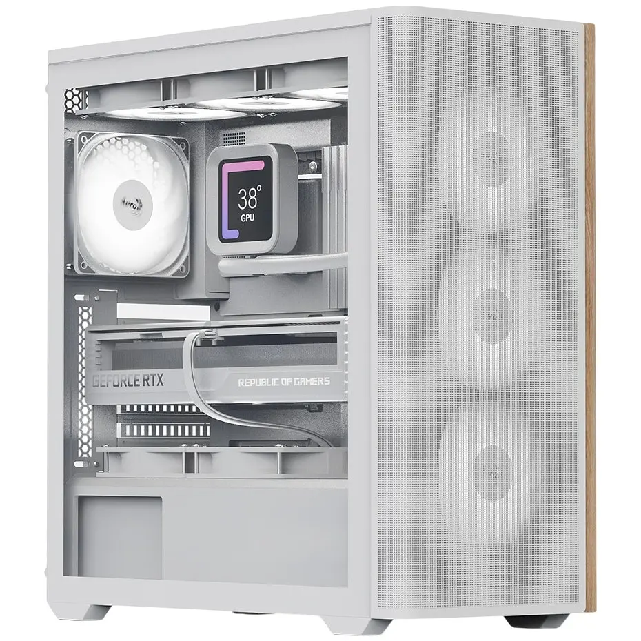 Корпус AeroCool D501A-G-WT-v2 (ACCM-DS01043.21) Білий без БЖ
