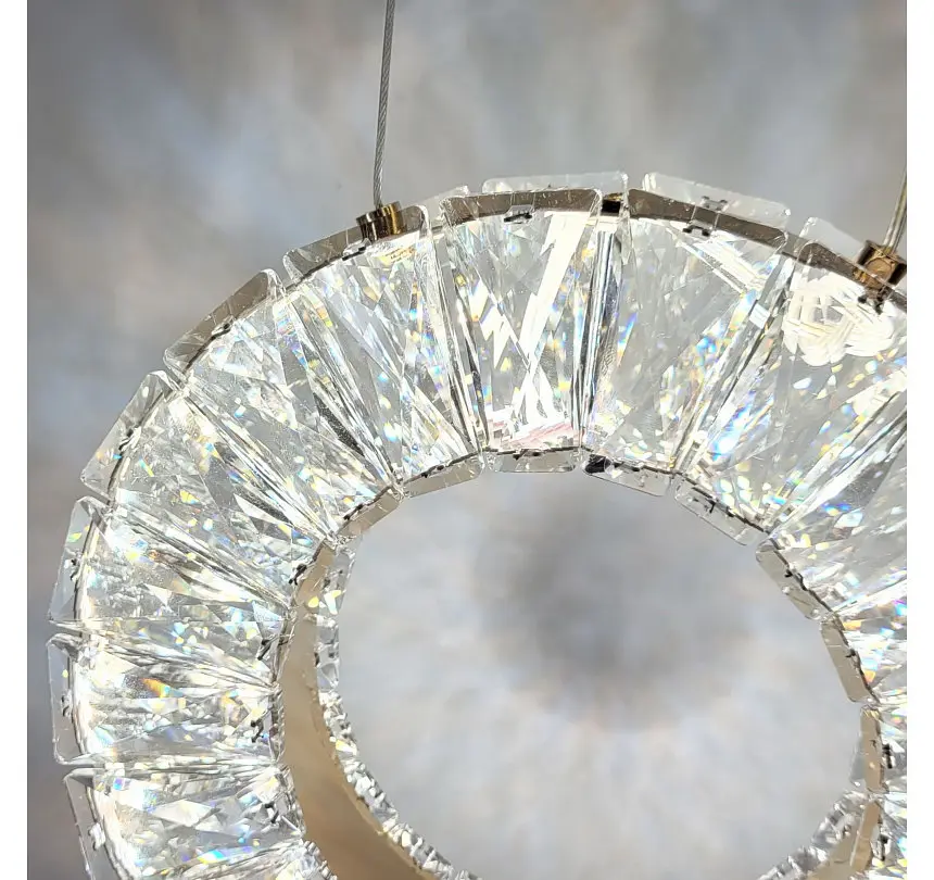 Одинарний кришталевий LED-підвіс Artlight 7270/200GD кільце, золото, 14 Вт - фото 7