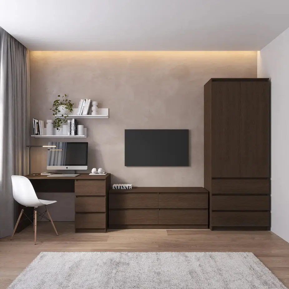 Комплект меблів у вітальню VAYS шафа R-9, тумба R-6, стіл R-1, полиці М-22 - фото 8