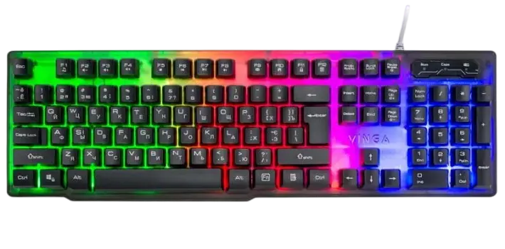 Клавіатура Vinga KB414 RGB Black - фото 2