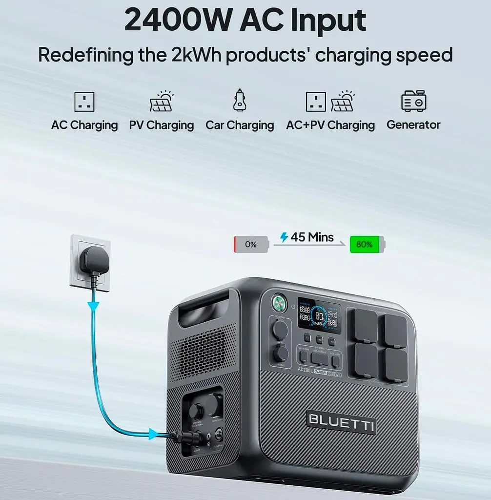 Зарядная станция BLUETTI AC200L / 2400 Вт / 2048 Вт/ч / LiFePO4 (AC200L) UA - фото 7