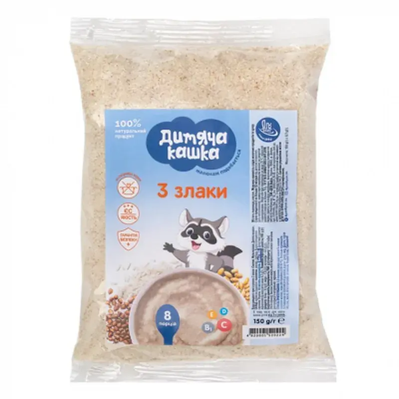 Дитяча каша Дитяча кашка 3 злаки 150 г (4820001520224)