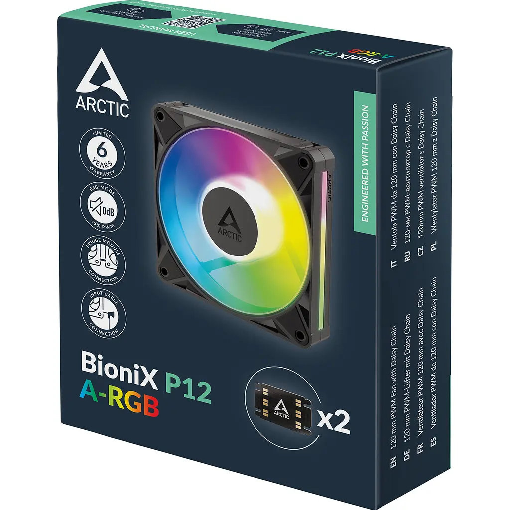 Корпусний вентилятор Arctic BioniX P12 A-RGB Black (ACFAN00335A) [175990] - фото 7