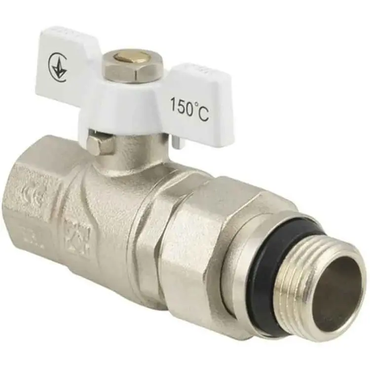 Кран кульовий з американкою RAFTEC 3/4" (з антипротіканням) DN20, PN40, WRB-2, метелик, WHITE