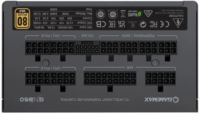Блок живлення GameMax GX-850 PRO ATX 3.1 850W 80+ Gold (GX-850 PRO BK(ATX3.1PCIe5.1)) Black - фото 6