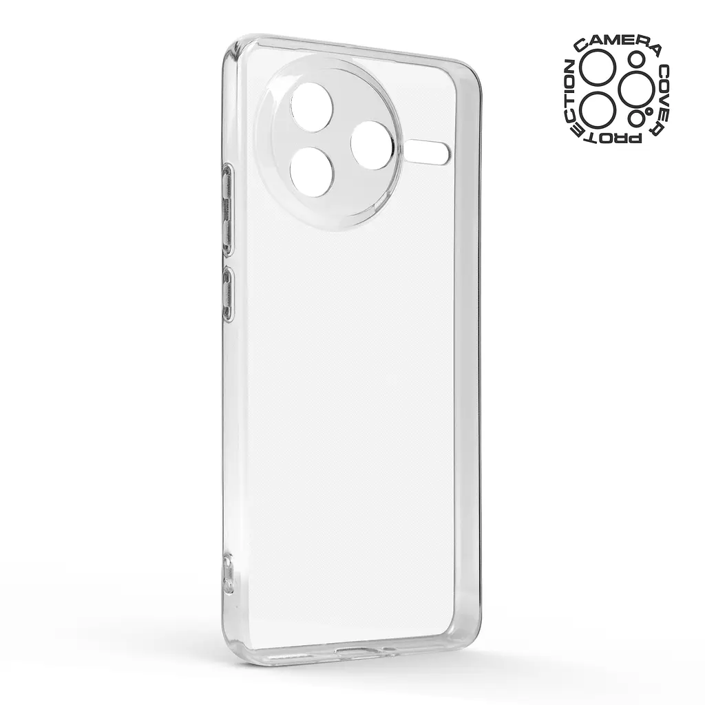 Прозрачный чехол для Xiaomi Poco F7 Pro с защитой камеры, тонкий, силиконовый, бесцветный, ударостойкий, противоударный бампер c закрытой камерой, ArmorStandart (ARM80350) - фото 2