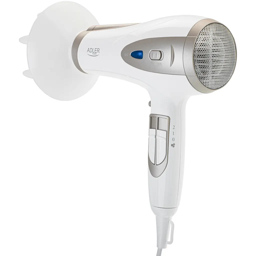 Фен Adler AD 2248 white champagne 2200Вт/ 2 швидкості/ хол.обдув/ темп.режимів-3/ іонізація/ дифузор - фото 5