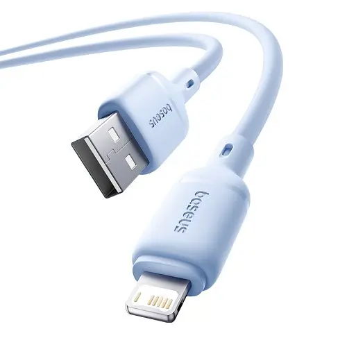 USB кабель Baseus Silky Series USB to Lightning 2.4A 1m синій P10377702313-00 - фото 4