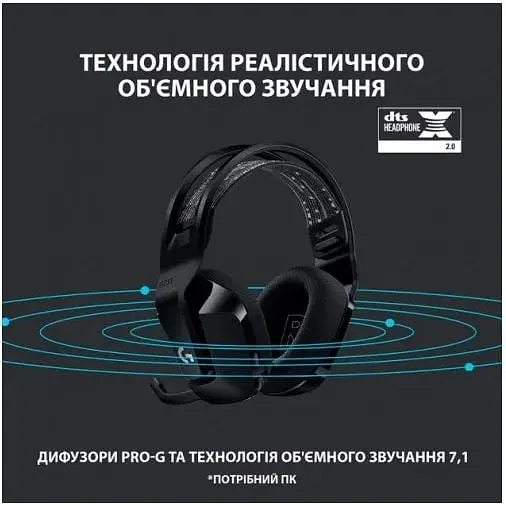 Бездротова ігрова гарнітура Logitech G733 Wireless Lightspeed RGB з підсвічуванням чорна (981-000864) - фото 6