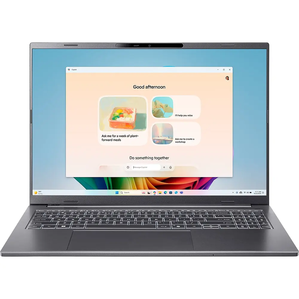 Ноутбук ACER Aspire 16 AI OLED A16-61M-R32T, AMD Ryzen AI 7 350 до 5GHz, 16" WUXGA, 32GB, SSD 1TB, AMD Radeon 860M, Free Dos - фото 5