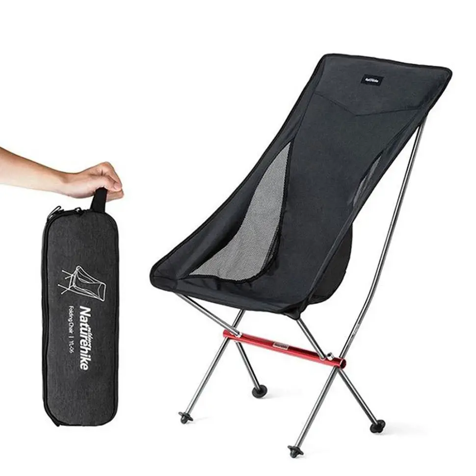 Складне крісло Naturehike YL06 Alu Folding Moon Chair NH18Y060-Z (Чорний) - фото 3