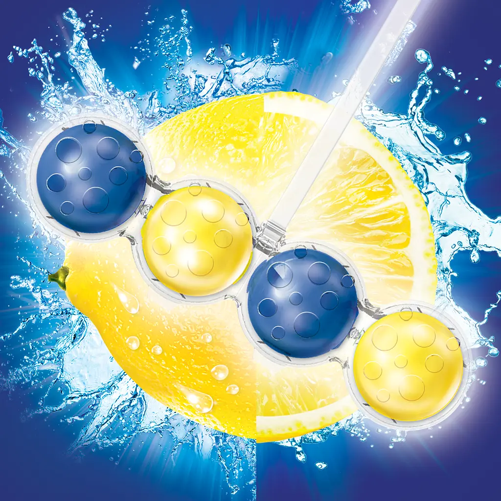 Туалетний блок для унітазу Bref Сила актив Свіжість лимона 150 г (3 шт. х 50 г) (536075) - фото 3