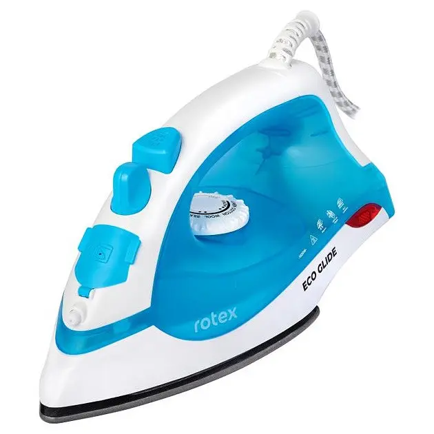 Гладильный утюг ROTEX RIC18-N Eco Glide Антипригарное покрытие 1600Вт Вертикальное отпаривание Голубой/Белый - фото 9