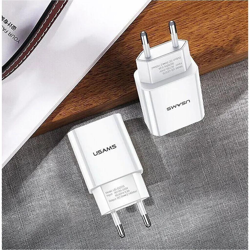 Мережевий зарядний пристрій Usams T18 10W White (US-CC075) [47557] - фото 6