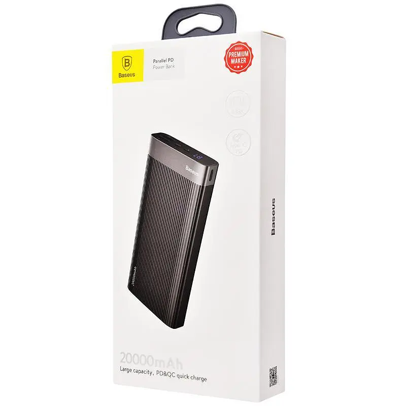 Портативная батарея Powerbank Baseus Parallel QC3.0 + Type-C PD 20000 mAh PPALL-APX01 Black - фото 2