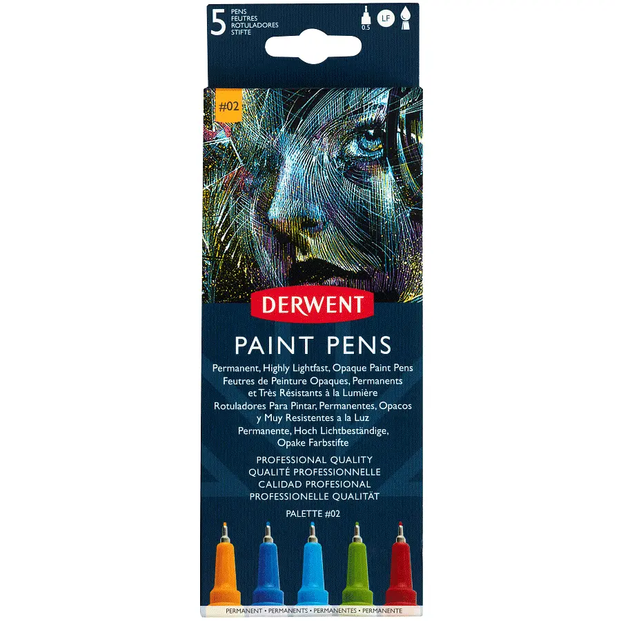 Набір кольорових ручок PAINT PEN PALETTE №2, 5шт Derwent
