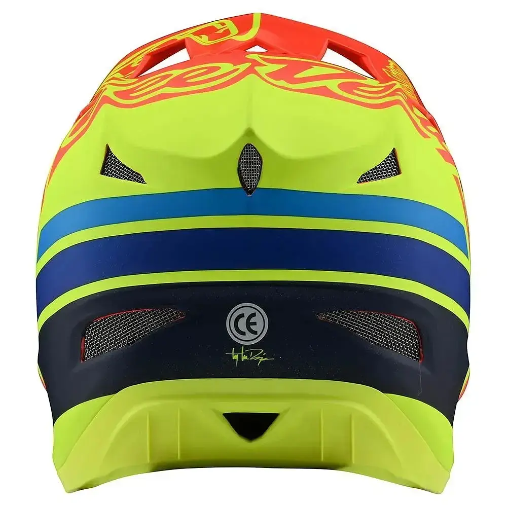 Велошлем Troy Lee Designs D3 Fiberlite Silhoette L Orange/Yellow (1106-198757024) - фото 3