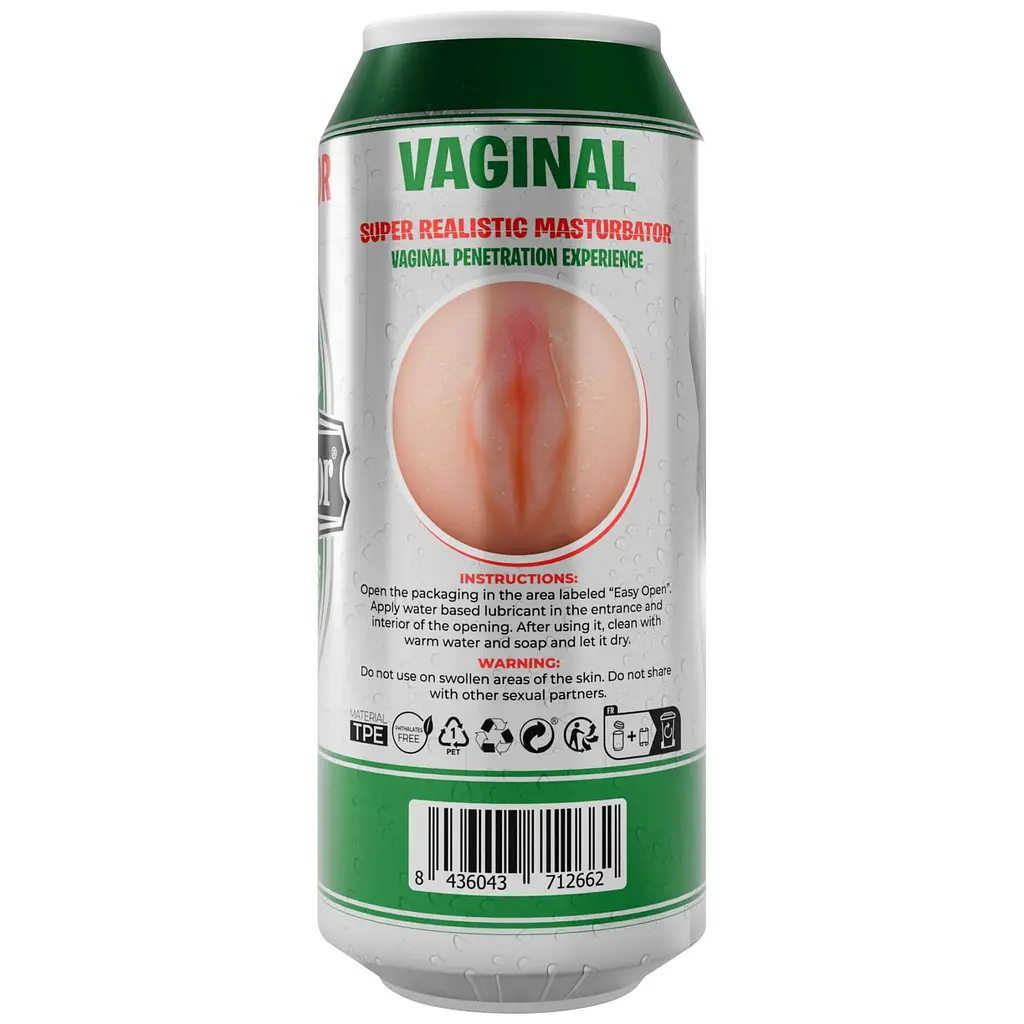 Мастурбатор-вагіна Alive Heineken Vagina II у вигляді банки пива, реалістичний - фото 7