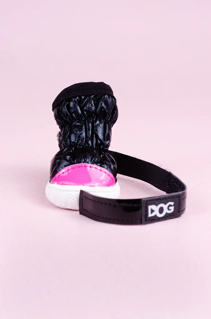 Чорне зимове взуття на флісі для собак «DOG» розмір 1 - фото 3