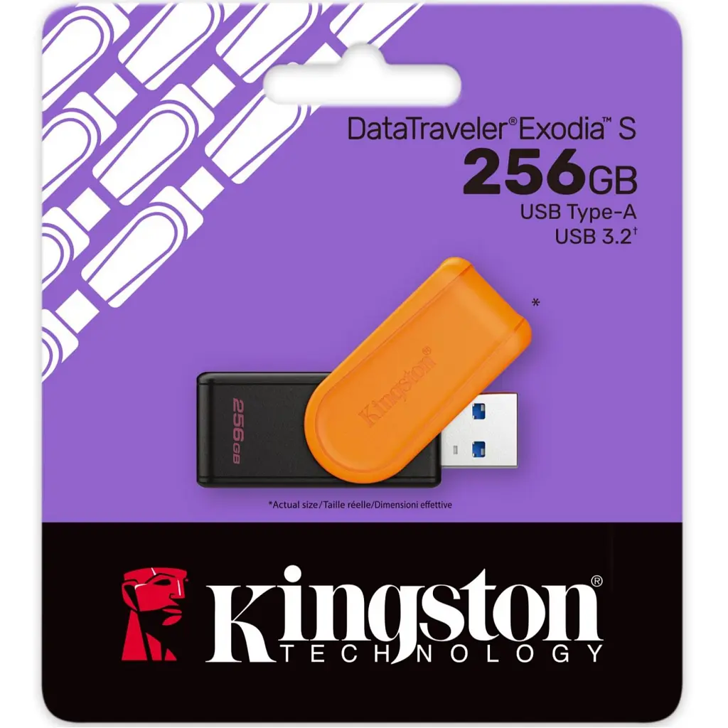 USB флеш накопичувач Kingston 256GB DataTraveler Exodia S Black/Orange USB 3.2 (DTXS/256GB) - фото 4