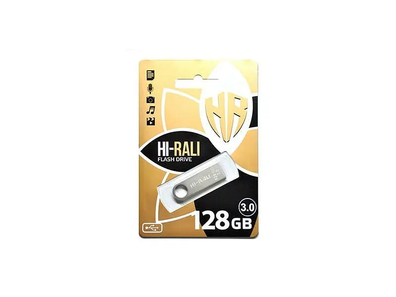 USB флеш накопичувач Hi-Rali 128 GB Shuttle Series Silver (HI-128GB3SHSL) - фото 2