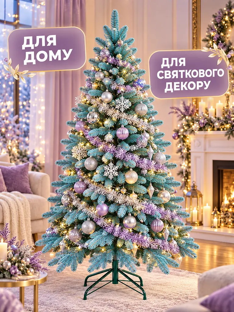 Лита штучна ялинка YaLINKA PB15 Смерека 150 см на металевій підставці, блакитна (49676449) - фото 7