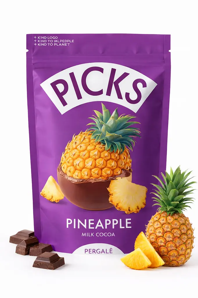 Ананас у молочному шоколаді Pineapple Picks Pergale Milk Cocoa 90 г