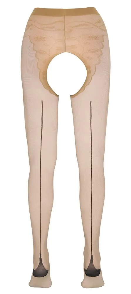 Колготки з відкритим пахом Cottelli Legwear, 3 (бежевий) - фото 5