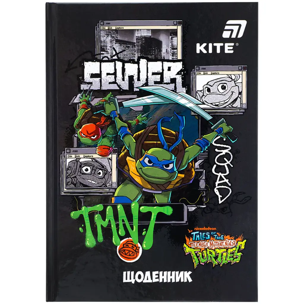Щоденник шкільний Kite Ninja Turtles 170х238 мм чорний (NT25-262) - фото 4