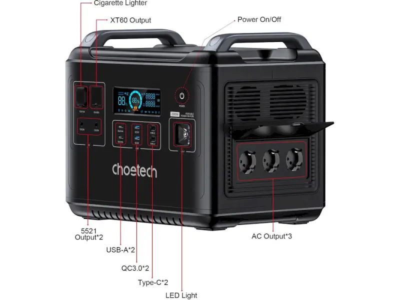 Зарядна станція Choetech 2000Wh (BS006) - фото 10