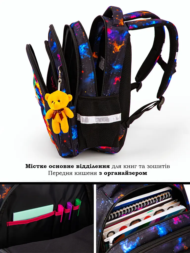 Ортопедический рюкзак для школы School Standard для девочки 475 гр 17,5 литров Разноцветный - фото 3