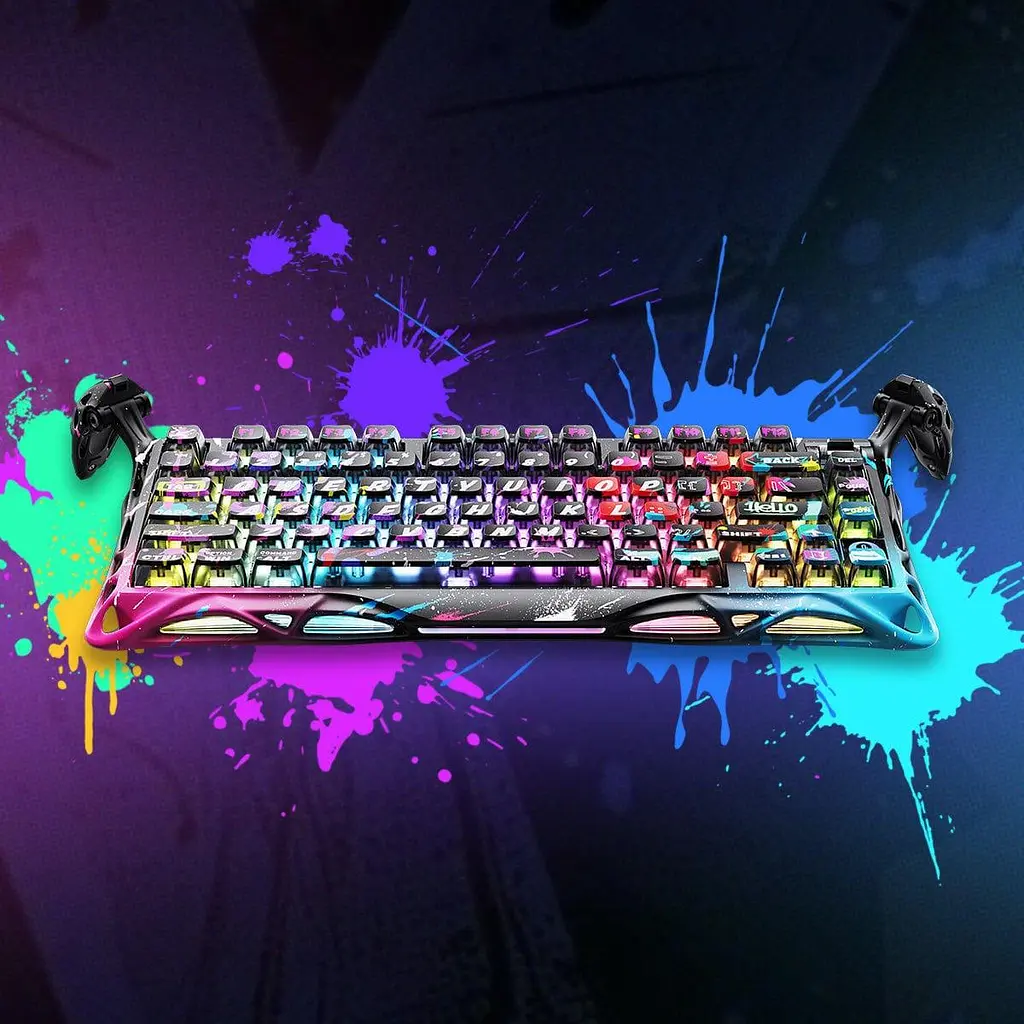 Клавіатура GravaStar Mercury V75 Pro 80keys Magnetic Jade Gaming 8K USB-A RGB Neon Graffiti (GSV75PRO_U_CG_BLK) - фото 13