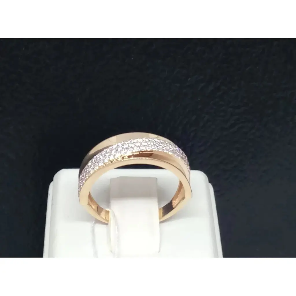 Золоте кільце Столична Ювелірна Фабрика з фіанітами. 141300 17,5 - фото 2