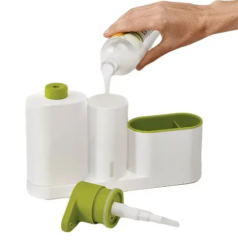 Органайзер для кухні Sink Tidy Set 3 в 1 Дозатор миючих засобів + дозатор мила + тримач кухонного приладдя - фото 3