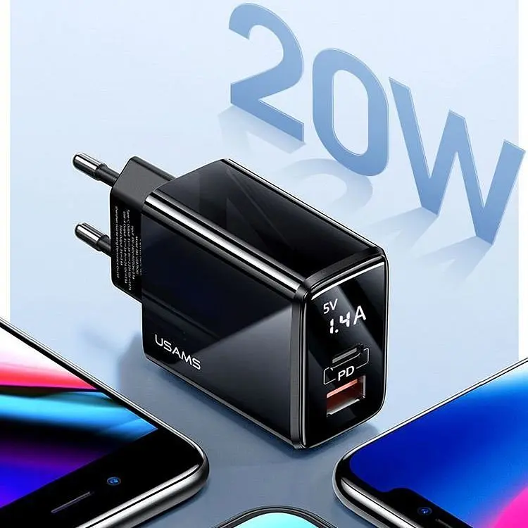 Сетевое зарядное устройство Usams T40 US-CC133 20W Black (CC133TC01) [160712] - фото 9