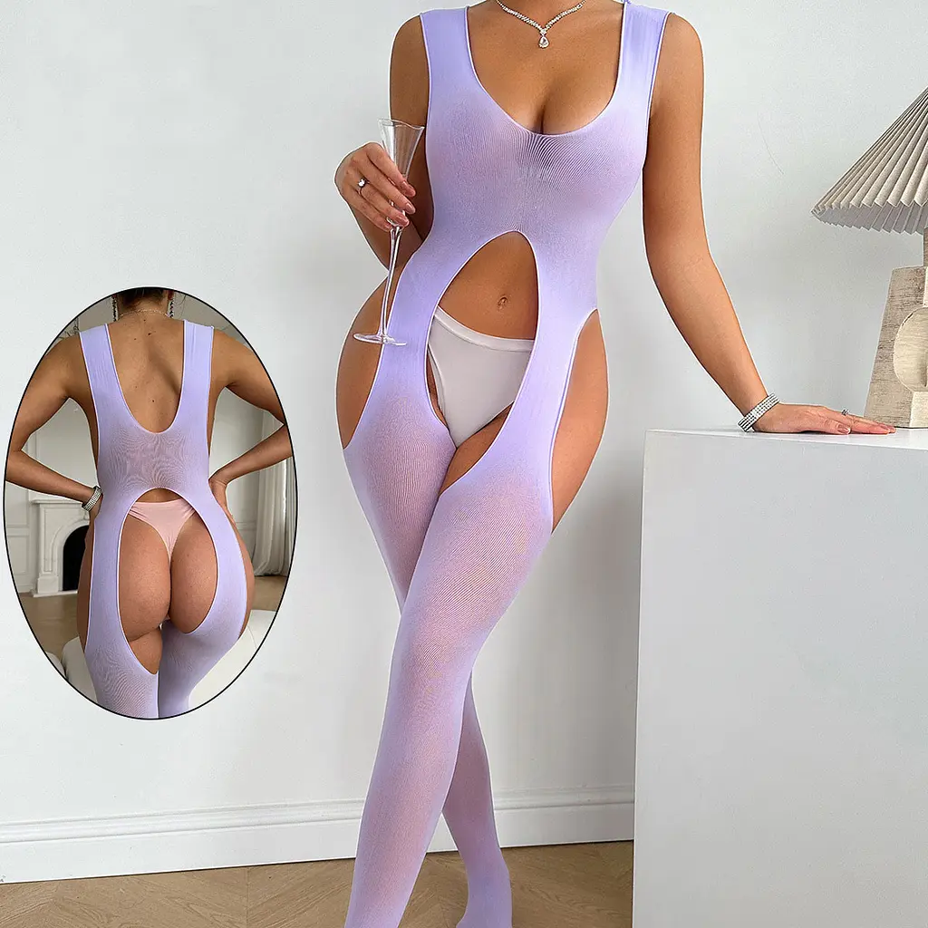 Бодістокінг з відкритим доступом One Size бузковий (8055) - фото 2