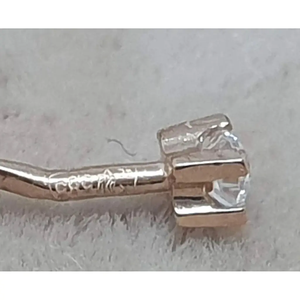 Золотая серьга-пирсинг Favoritum в нос с фианитом. 311130 - фото 4