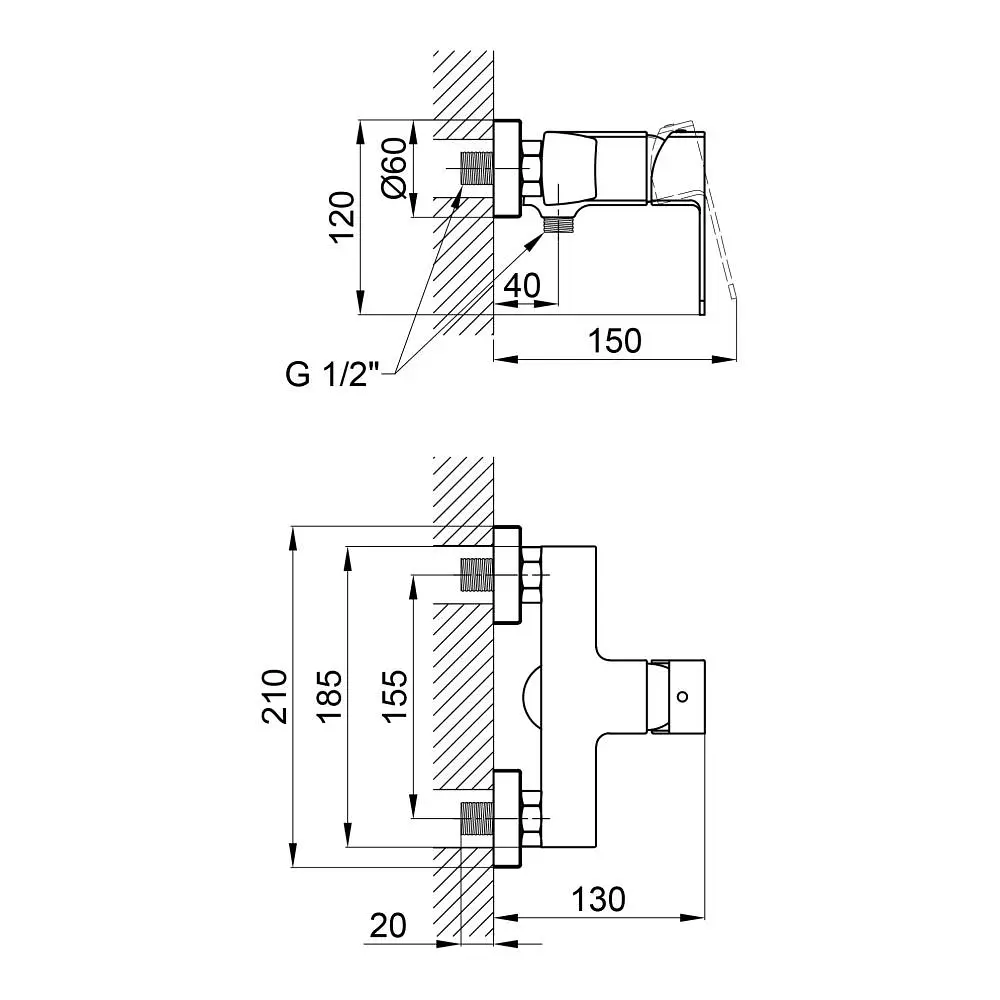 Змішувач для душу Qtap Lipno 4023101C (QTLIPNO4023101C) - фото 2