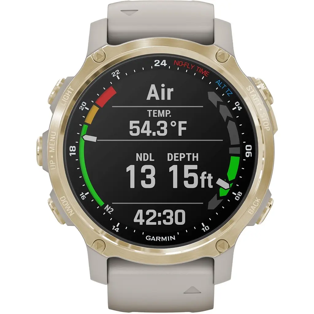 Спортивные часы Garmin Descent Mk2S Light Gold with Light Sand Silicone Band (010-02403-01) - фото 1