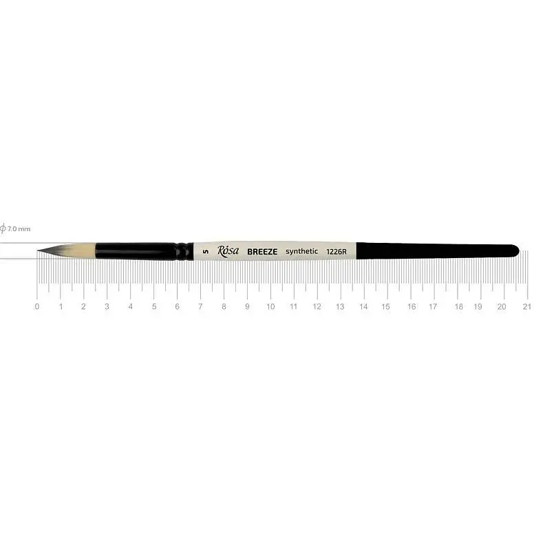 Пензель синтетика кругла BREEZE 1226R №5 коротка ручка Rosa - фото 1