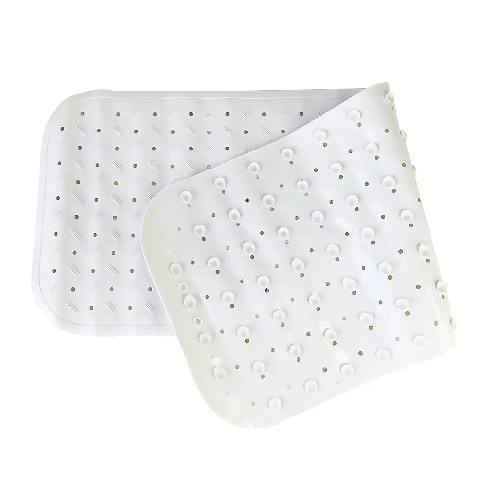 Гумовий килимок на присосках 95х35 у ванну душ резиновий противоскользящий коврик для дорослих дітей на дно ванної кімнати антиковзаючий білий - фото 3