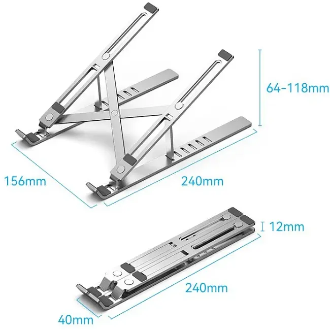 Підставка для ноутбука Laptop X-type Stand Silver Aluminum Alloy Vention - фото 4
