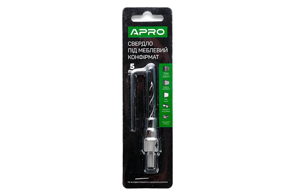 Сверло под конфирмат по дереву Apro 5.0 мм - фото 2
