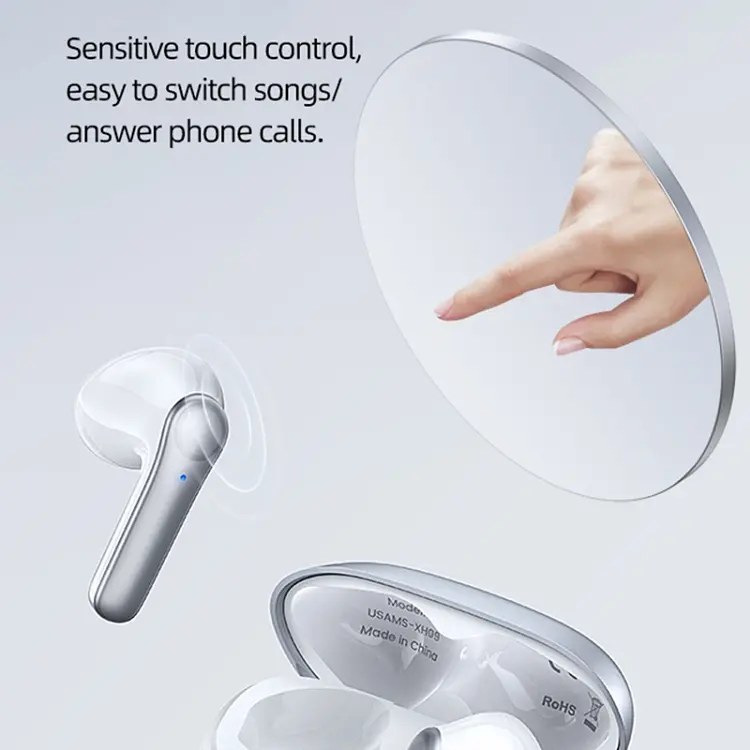 Беспроводные наушники Usams Earbuds XH09, TWS, BT5.1, 35mAh, 300mAh, 5.5h, white - фото 4